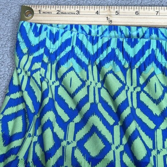 Chicos 2 Petite Maxi Skirt US L/12P Diamond Stretch Geometric Pull On Side Slits - Picture 7 of 10
